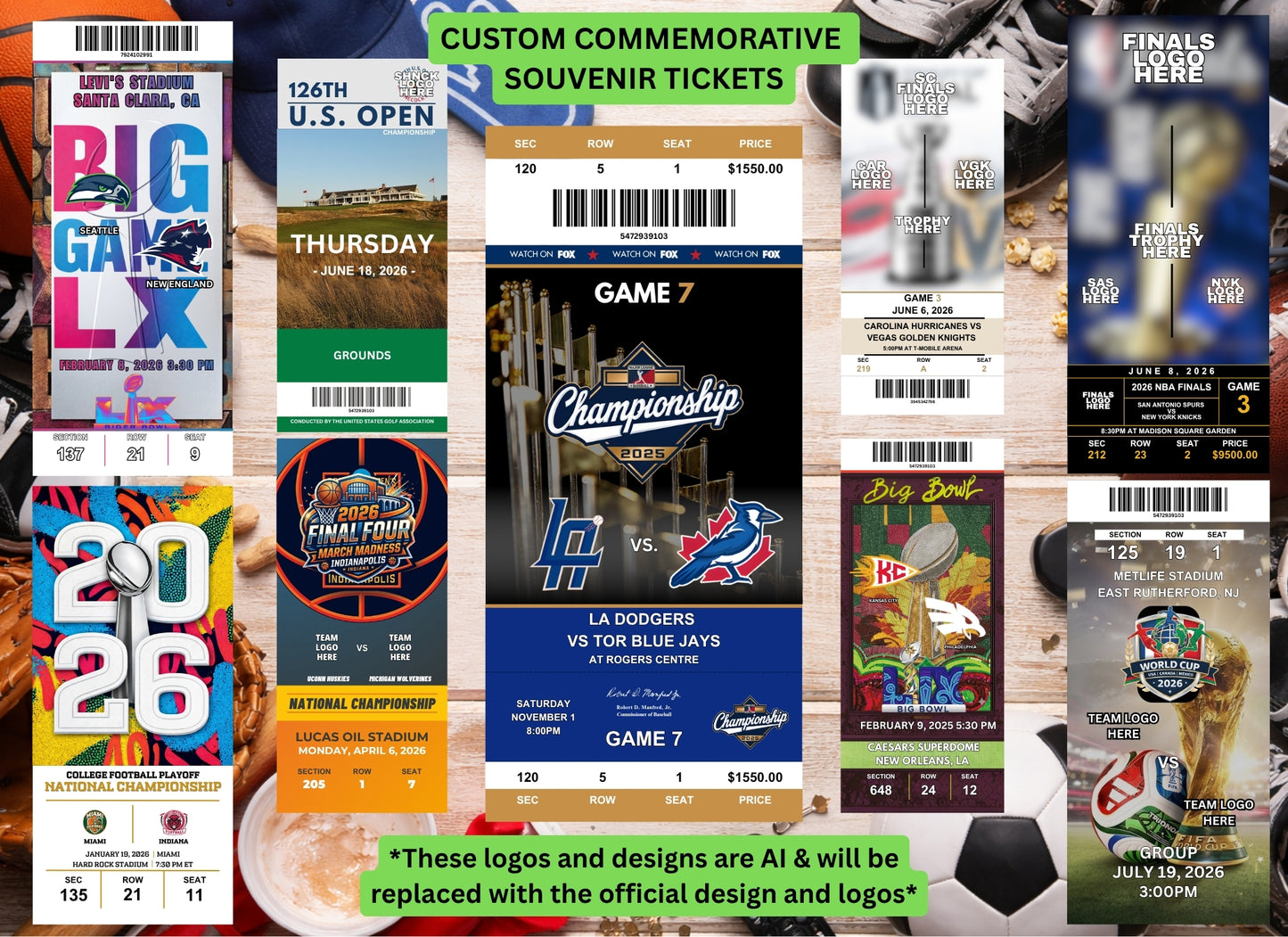 Custom Sports Game Souvenir Ticket