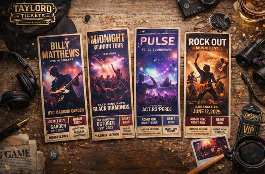 Custom concert ticket souvenir personalized festival ticket stub for music fans and live events