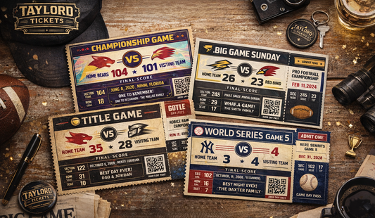 Custom sports ticket souvenir personalized game ticket stub for football basketball baseball fans